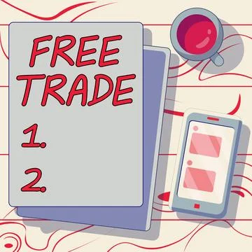 Text caption presenting Free Trade. Concept meaning The ability to buy and sell Stock Illustration