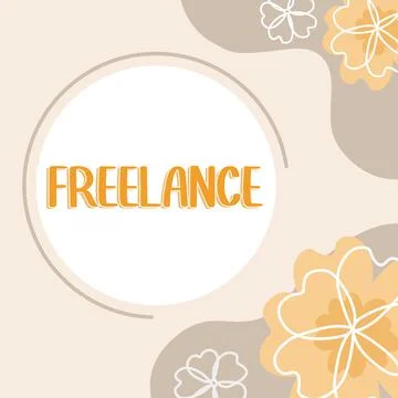 Text caption presenting Freelance. Business concept working at different firms Stock Illustration