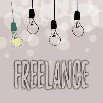 Text caption presenting Freelance. Internet Concept working at different firms Stock Illustration
