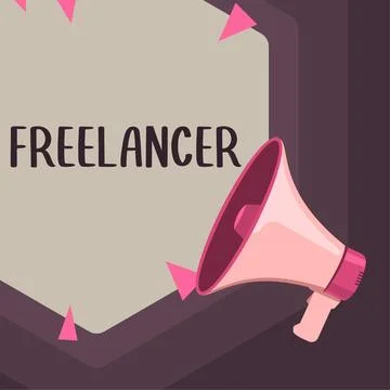Text caption presenting Freelancer. Business overview a person who acts Stock Illustration