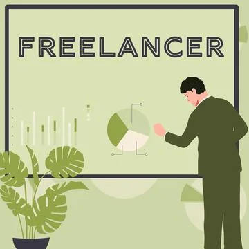 Text caption presenting Freelancer. Word Written on a person who acts Stockillustratie