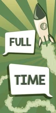 Text caption presenting Full Time. Business showcase working or operating the Illustrazione stock