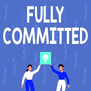 Text caption presenting Fully Committed. Business showcase Extremely agreed to イラスト素材