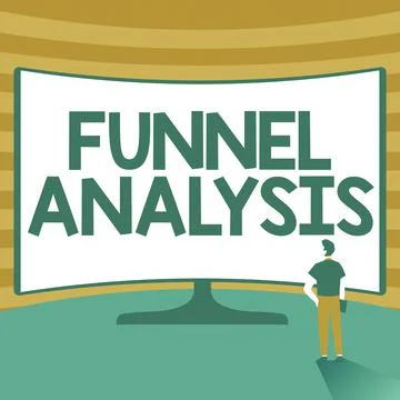 Text caption presenting Funnel Analysis. Business overview mapping and analyzing Stock Illustration