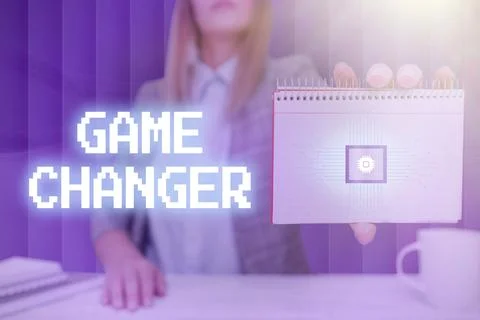 Text caption presenting Game Changer. Business approach Sports Data Scorekeeper Fotos de archivo