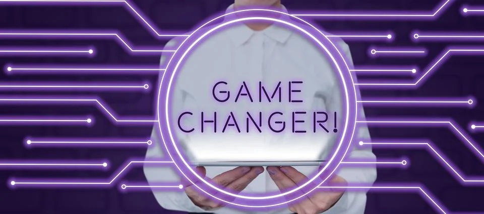 Text caption presenting Game Changer. Business concept Sports Data Scorekeeper 写真素材