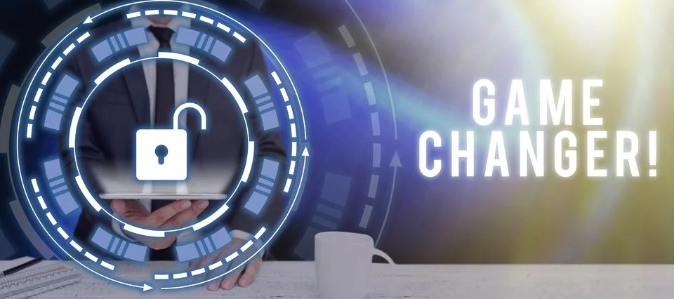 Text caption presenting Game Changer. Word Written on Sports Data Scorekeeper 写真素材