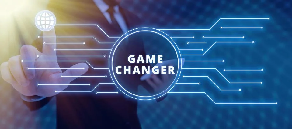 Text caption presenting Game Changer. Business concept Sports Data Scorekeeper Fotos Stock