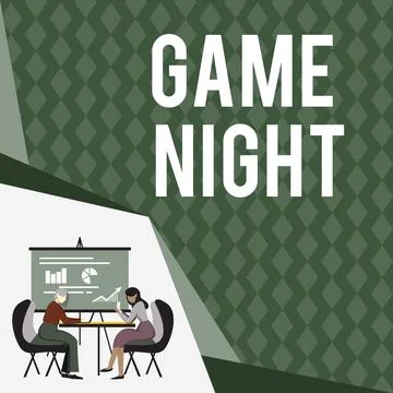 Text caption presenting Game Night. Word for event in which folks get together Stock Illustration