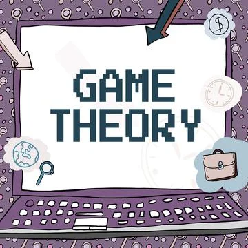 Text caption presenting Game Theory. Business concept branch of mathematics Stock Illustration