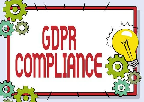 Text caption presenting Gdpr Compliance. Concept meaning protection and privacy Illustrazione stock