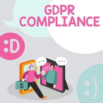Text caption presenting Gdpr Compliance. Internet Concept protection and privacy 스톡 일러스트