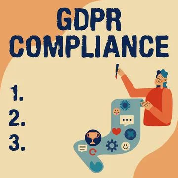 Text caption presenting Gdpr Compliance. Business idea protection and privacy of Stock Illustration