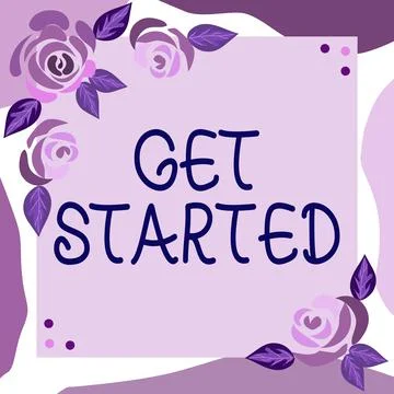 Text caption presenting Get Started. Concept meaning asking someone to begin Stock Illustration