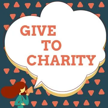 Text caption presenting Give To Charity. Business approach Donate giving things Stock Illustration