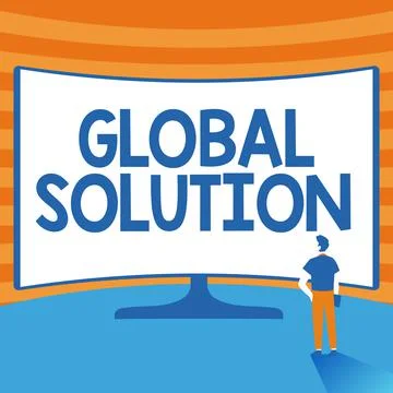 Text caption presenting Global Solution. Business concept dealing with a 스톡 일러스트