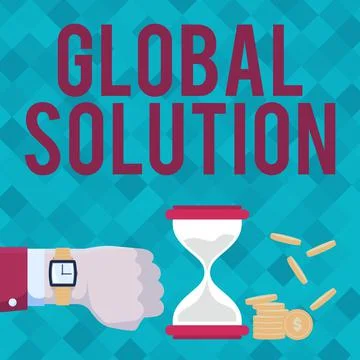 Text caption presenting Global Solution. Business approach dealing with a Stock Illustration