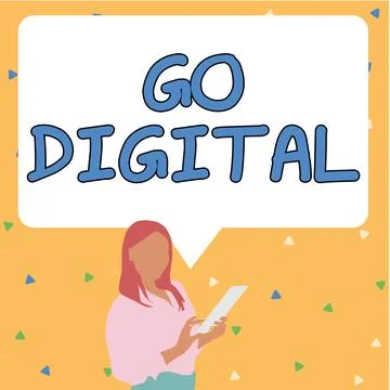 Text caption presenting Go Digital. Business concept Working over the internet Ilustração Stock