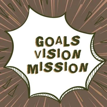 Text caption presenting Goals Vision Mission. Business overview practical イラスト素材