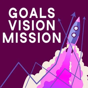 Text caption presenting Goals Vision Mission. Business overview practical 库存插图