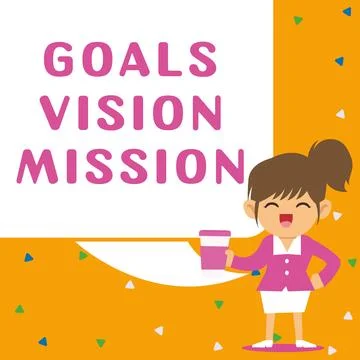 Text caption presenting Goals Vision Mission. Internet Concept practical Illustrazione stock