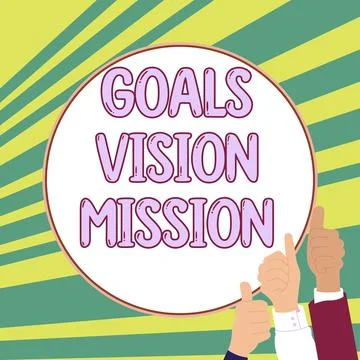 Text caption presenting Goals Vision Mission. Business concept practical 库存插图