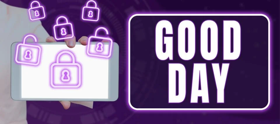 Text caption presenting Good Day. Business idea Enjoying the moment with great Stock Photos