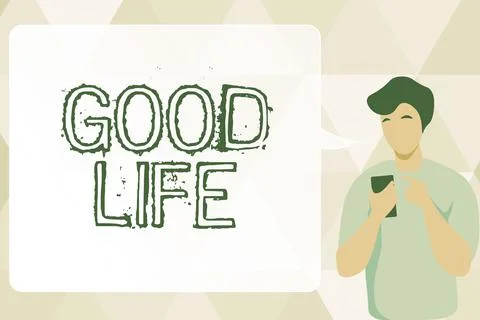 Text caption presenting Good Life. Business showcase living in comfort and 스톡 일러스트