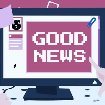 Text caption presenting Good News. Conceptual photo Someone or something Stock Illustration