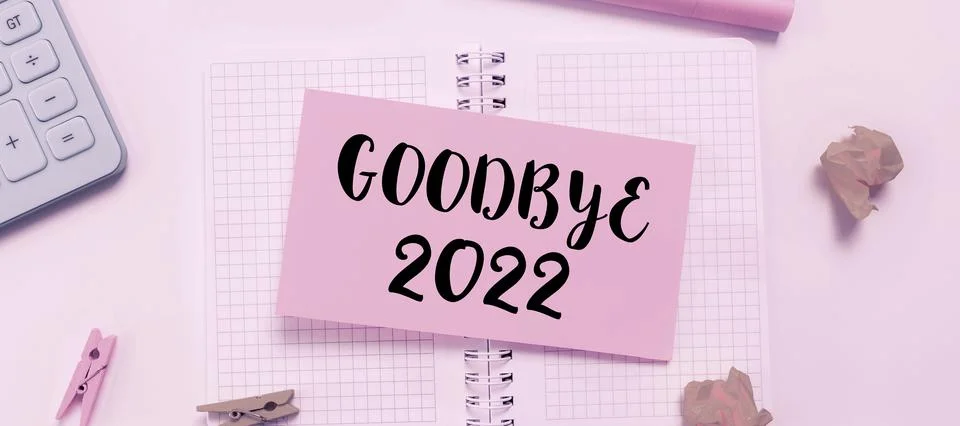 Text caption presenting Goodbye 2023. Concept meaning Merry Christmas Greetin Stock Photos