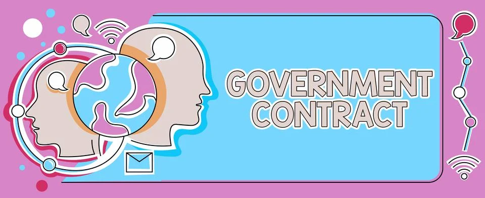 Text caption presenting Government Contract. Business approach Agreement Process イラスト素材