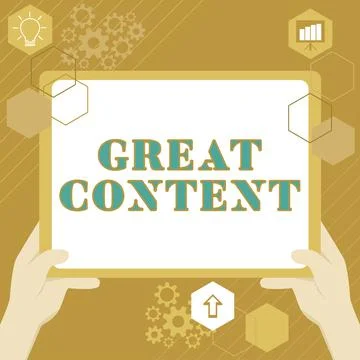 Text caption presenting Great Content. Business showcase Satisfaction Stock Illustration