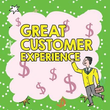 Text caption presenting Great Customer Experience. Conceptual photo responding Stock Illustration