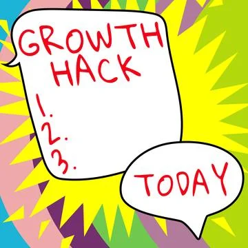 Text caption presenting Growth Hack. Business showcase generally to acquire as Stock Illustration