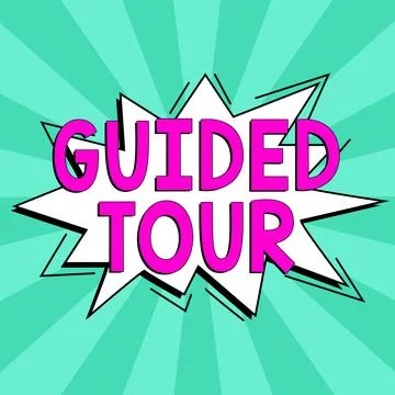 Text caption presenting Guided Tour. Internet Concept advice or information Stock Illustration