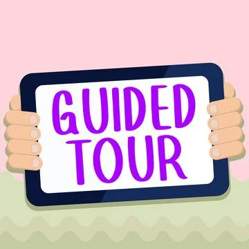 Text caption presenting Guided Tour. Business approach advice or information Stock Illustration