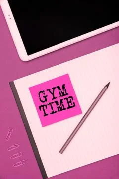 Text caption presenting Gym Time. Business concept a motivation to start working Foto stock