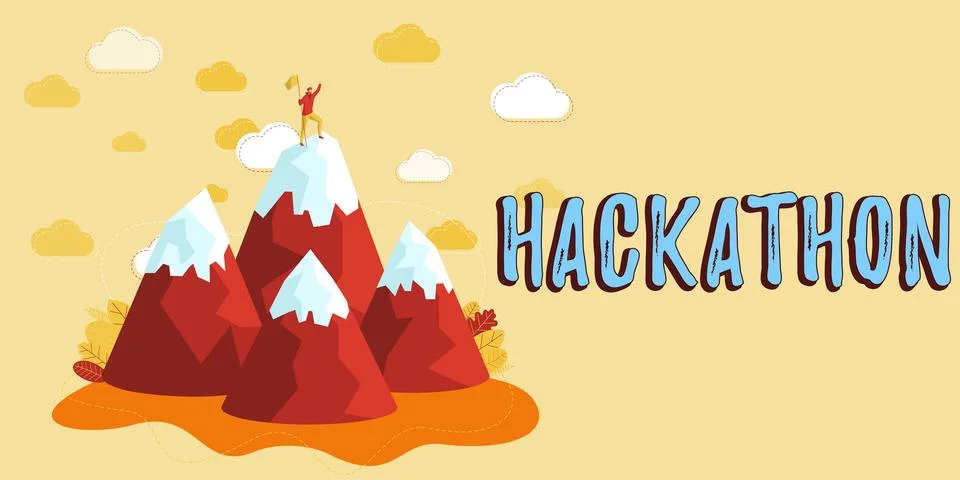Text caption presenting Hackathon. Conceptual photo event where large number of Stock Illustration