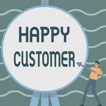 Text caption presenting Happy Customer. Business idea highest satisfaction rate Stock Illustration
