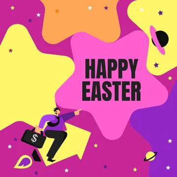 Text caption presenting Happy Easter. Business idea Christian feast Stock Illustration