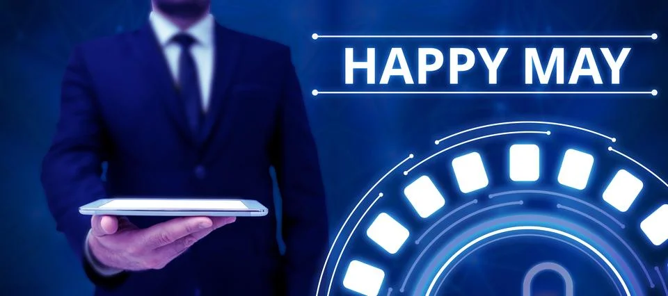 Text caption presenting Happy May. Concept meaning Happy new month Best wishes Foto stock