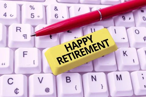Text caption presenting Happy Retirement. Internet Concept having a dependable Foto stock