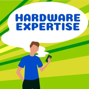 Text caption presenting Hardware Expertise. Business approach machines and other 스톡 일러스트