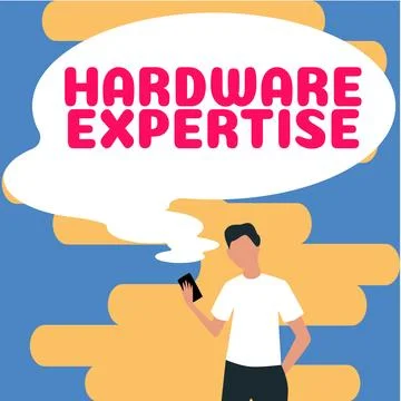 Text caption presenting Hardware Expertise. Word Written on machines and other イラスト素材