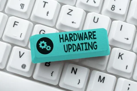 Text caption presenting Hardware Updating. Internet Concept process of replacing Stock Photos
