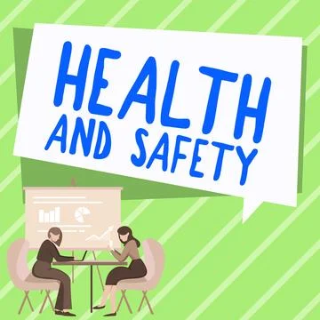Text caption presenting Health And Safety. Concept meaning Taking the 스톡 일러스트