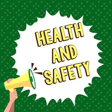 Text caption presenting Health And Safety. Business idea Taking the appropriate 스톡 일러스트