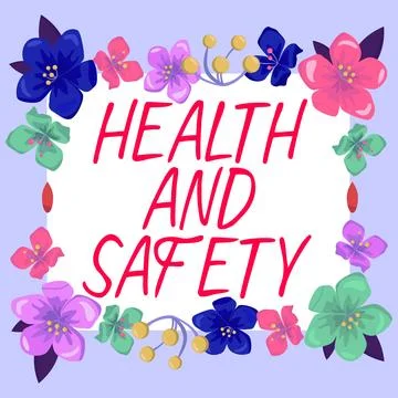 Text caption presenting Health And Safety. Business showcase Taking the 스톡 일러스트