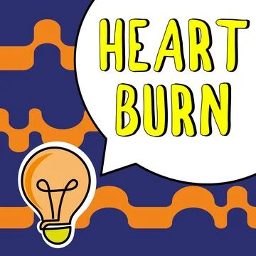 Text caption presenting Heart Burn. Business concept a burning sensation or pain 스톡 일러스트
