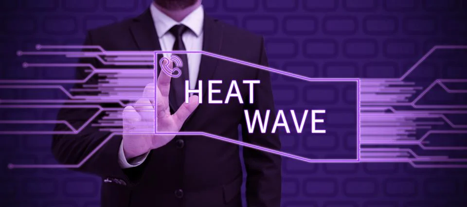 Text caption presenting Heat Wave. Internet Concept a prolonged period of Stock Photos